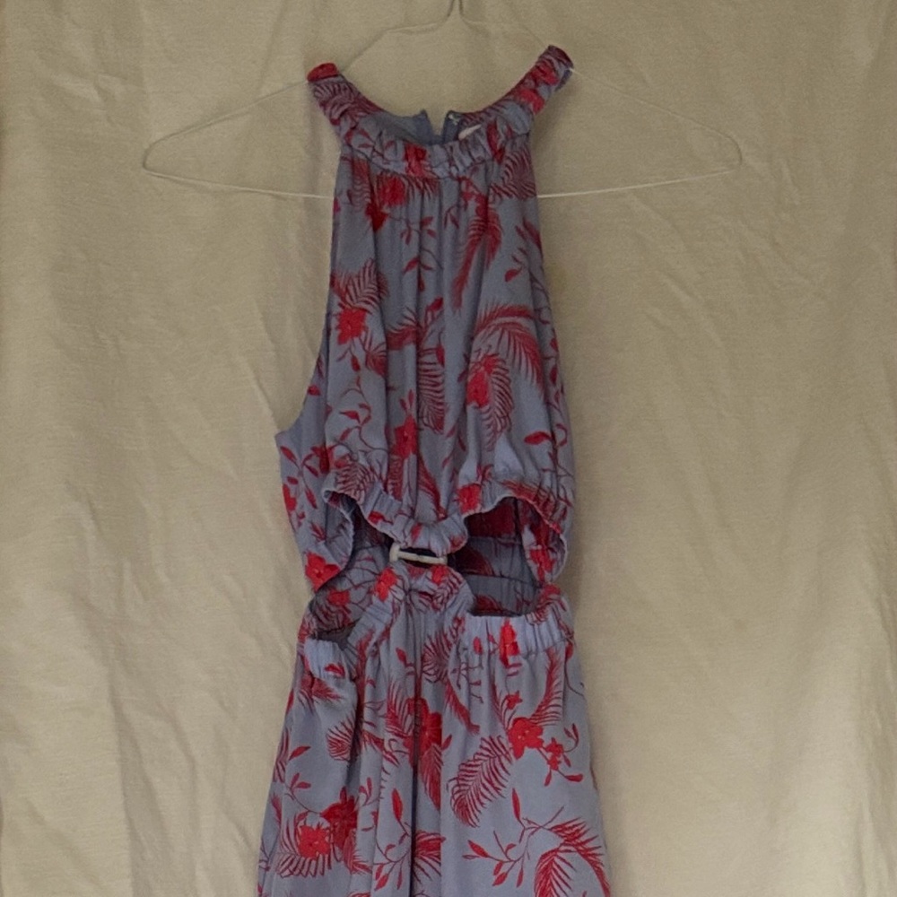 Likely Red Floral Dress on Blue